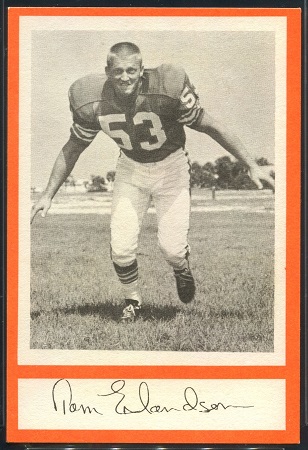 Tom Erlandson 1967 Royal Castle Dolphins football card