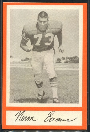 Norm Evans 1967 Royal Castle Dolphins football card