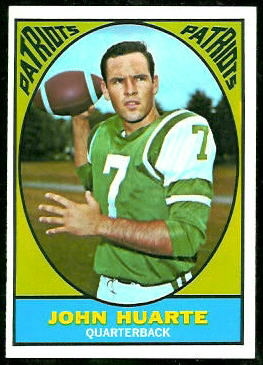 John Huarte 1967 Topps football card