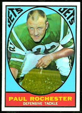 Paul Rochester 1967 Topps football card