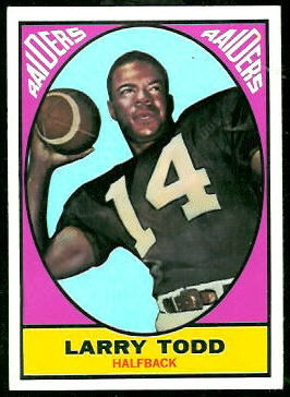 Larry Todd 1967 Topps football card