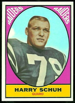 Harry Schuh 1967 Topps football card