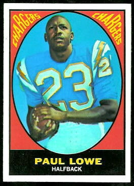 Paul Lowe 1967 Topps football card