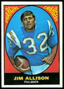 Jim Allison 1967 Topps football card