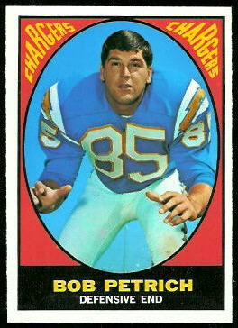 Bob Petrich 1967 Topps football card