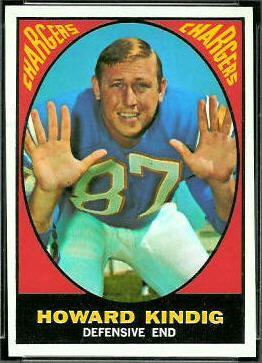 Howard Kindig 1967 Topps football card