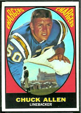 Chuck Allen 1967 Topps football card