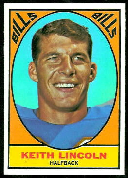 Keith Lincoln 1967 Topps football card