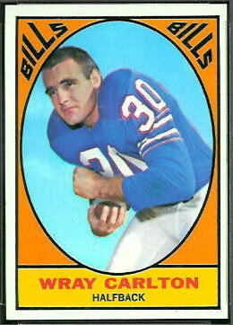 Wray Carlton 1967 Topps football card