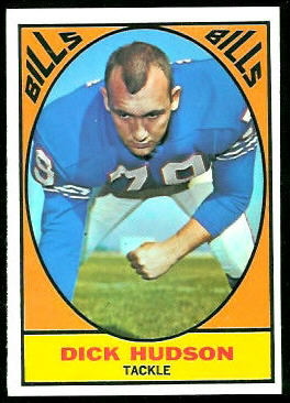 Dick Hudson 1967 Topps football card