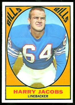 Harry Jacobs 1967 Topps football card