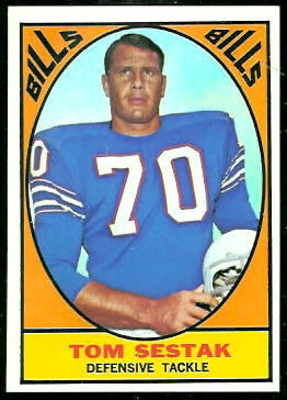 Tom Sestak 1967 Topps football card