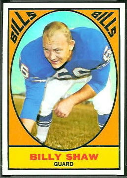 Billy Shaw 1967 Topps football card