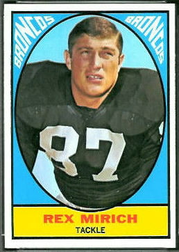 Rex Mirich 1967 Topps football card