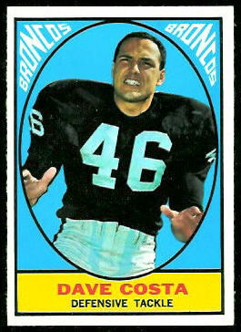 Dave Costa 1967 Topps football card