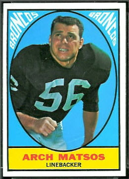 Archie Matsos 1967 Topps football card