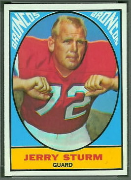 Jerry Sturm 1967 Topps football card