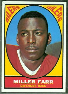 Miller Farr 1967 Topps football card