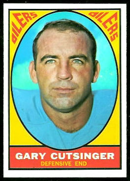 Gary Cutsinger 1967 Topps football card