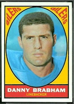 Danny Brabham 1967 Topps football card