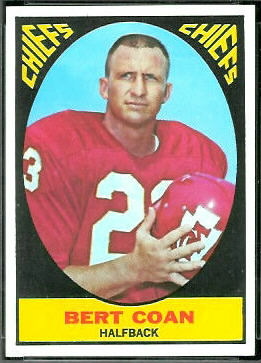 Bert Coan 1967 Topps football card