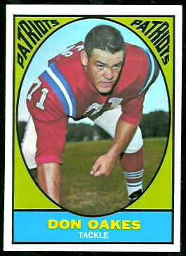 Don Oakes 1967 Topps football card