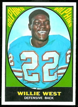 Willie West 1967 Topps football card