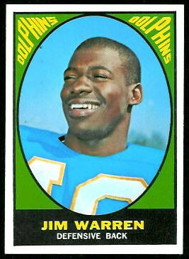 Jim Warren 1967 Topps football card