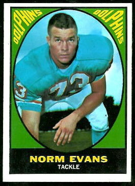Norm Evans 1967 Topps football card