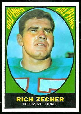 Rich Zecher 1967 Topps football card