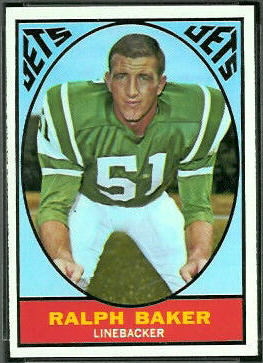 Ralph Baker 1967 Topps football card