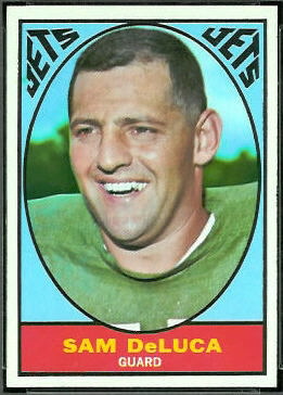 Sam DeLuca 1967 Topps football card