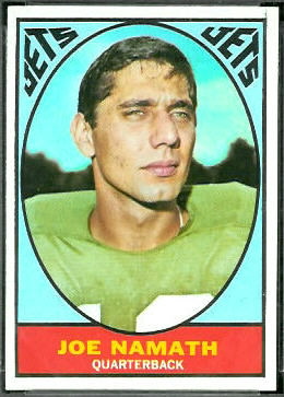 Joe Namath 1967 Topps football card