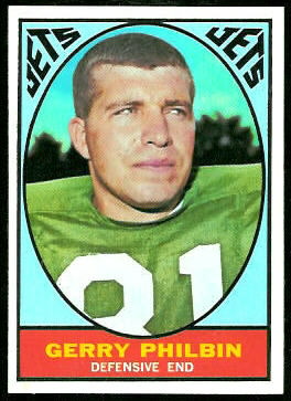 Gerry Philbin 1967 Topps football card