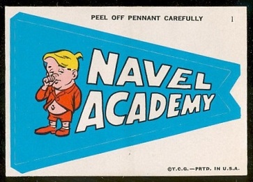 Navel Academy 1967 Topps Krazy Pennants football card