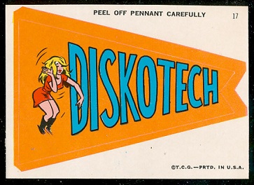 Diskotech 1967 Topps Krazy Pennants football card