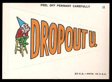 Dropout U. 1967 Topps Krazy Pennants football card