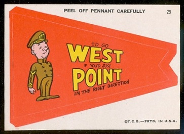 I'd Go West If You'd Just Point in the Right Direction 1967 Topps Krazy Pennants football card