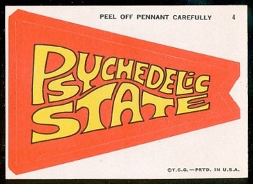 Psychedelic State 1967 Topps Krazy Pennants football card