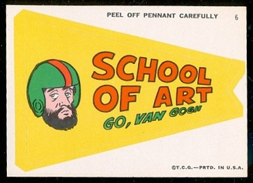 School of Art: Go, Van Gogh 1967 Topps Krazy Pennants football card