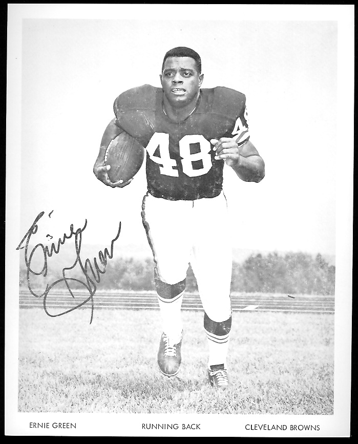 1968 Browns Team Issue 7x8 Football Card - Ernie Green