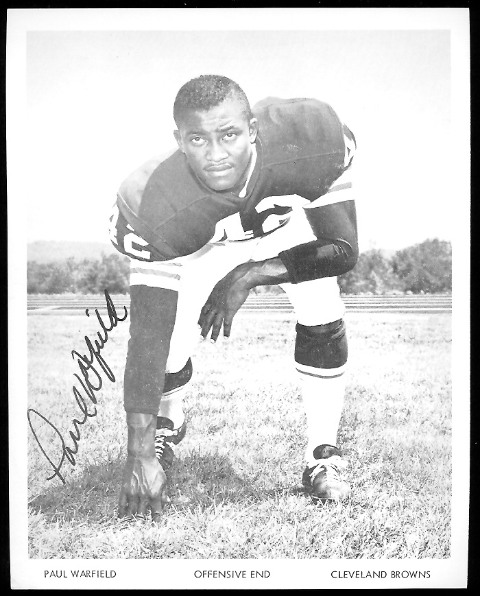 Paul Warfield 1968 Browns Team Issue 7x8 football card Paul Warfield 1968 Browns Team Issue 7x8 football card