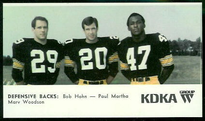Defensive Backs 1968 KDKA Steelers football card