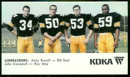 Linebackers 1968 KDKA Steelers football card