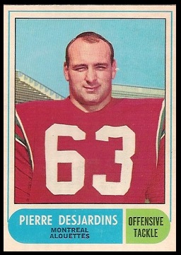 Pierre Desjardins 1968 O-Pee-Chee CFL football card