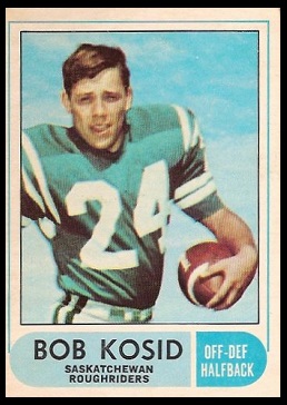 Bob Kosid 1968 O-Pee-Chee CFL football card