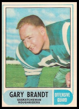 Gary Brandt 1968 O-Pee-Chee CFL football card