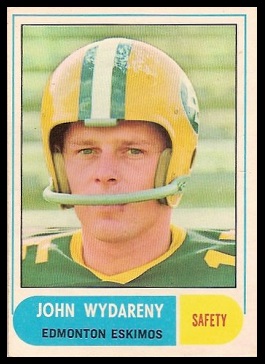 John Wydareny 1968 O-Pee-Chee CFL football card