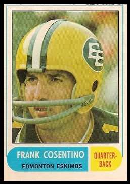 Frank Cosentino 1968 O-Pee-Chee CFL football card