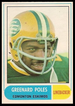 Greenard Poles 1968 O-Pee-Chee CFL football card